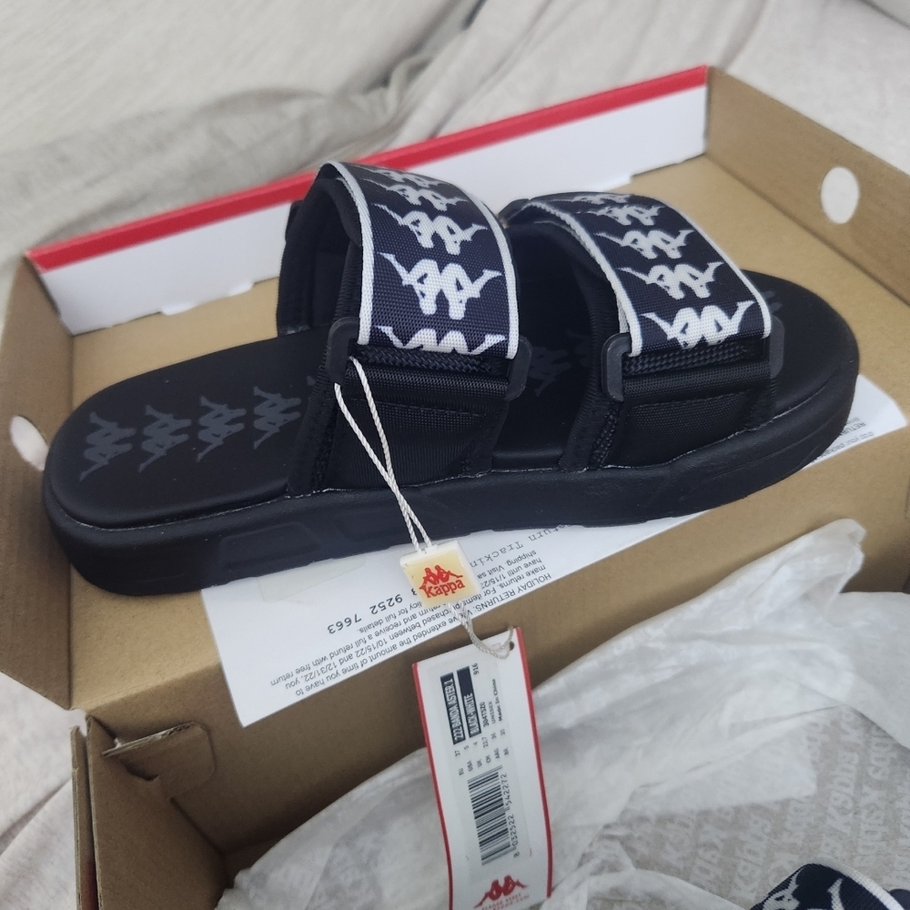 Kappa Black and White Banda Aster Sandals